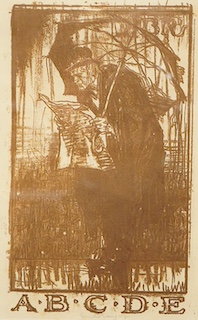 Sir Frank Brangwyn RA; RWS; RBA (1867-1956), 'A.B.C.D.E.', signed in pencil, sepia dry point etching, 23 x 18cm
